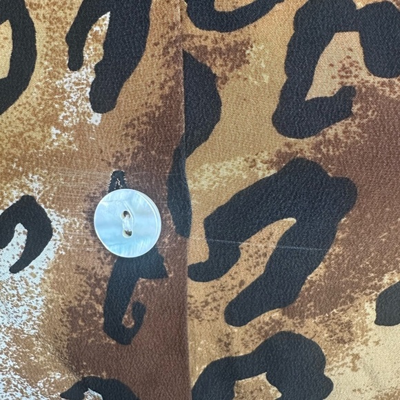 FU DA Leopard Print 100% Silk Shirt size S - Picture 2 of 9